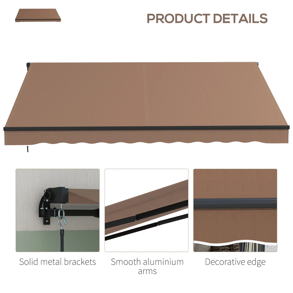 Coffee Patio Retractable Awning Sunshade Shelter C20191