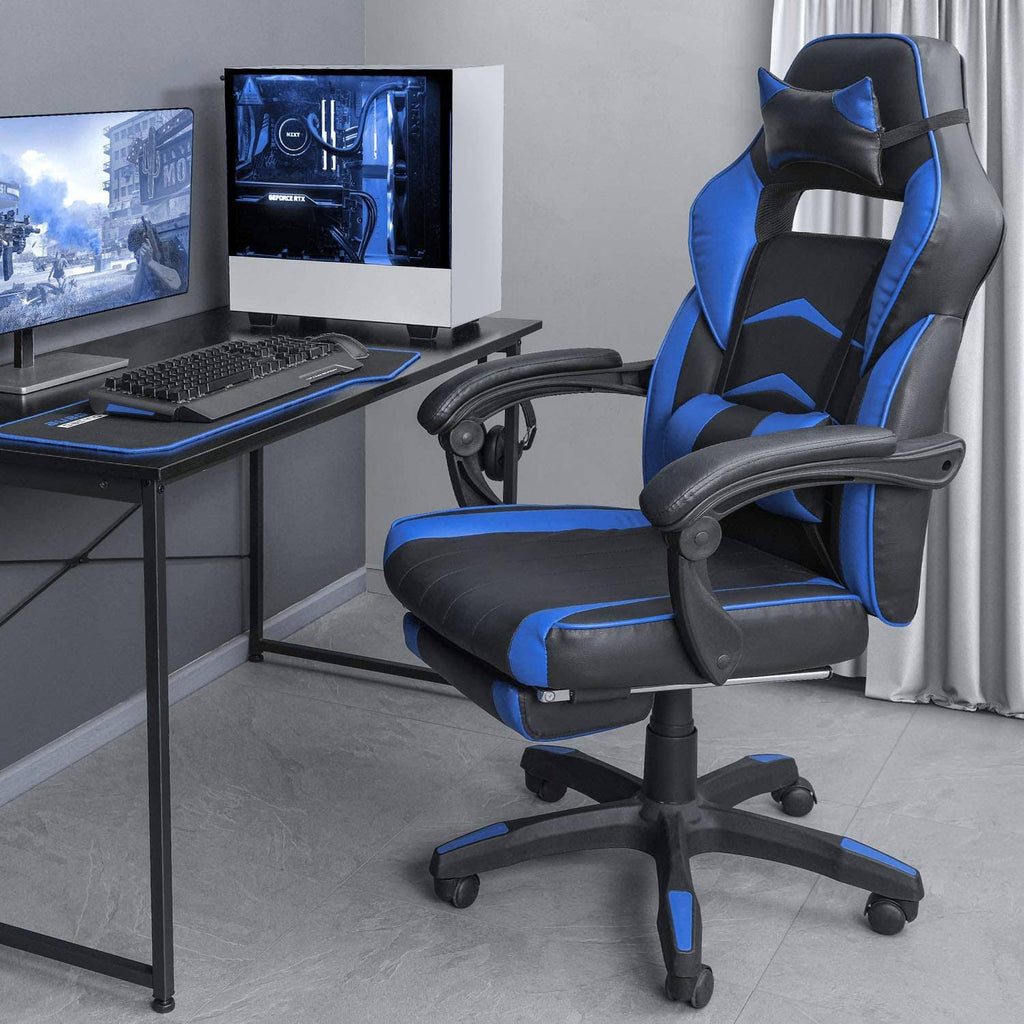 Blue Ergonomic Swivel Reclining Office Gaming Chair N880047