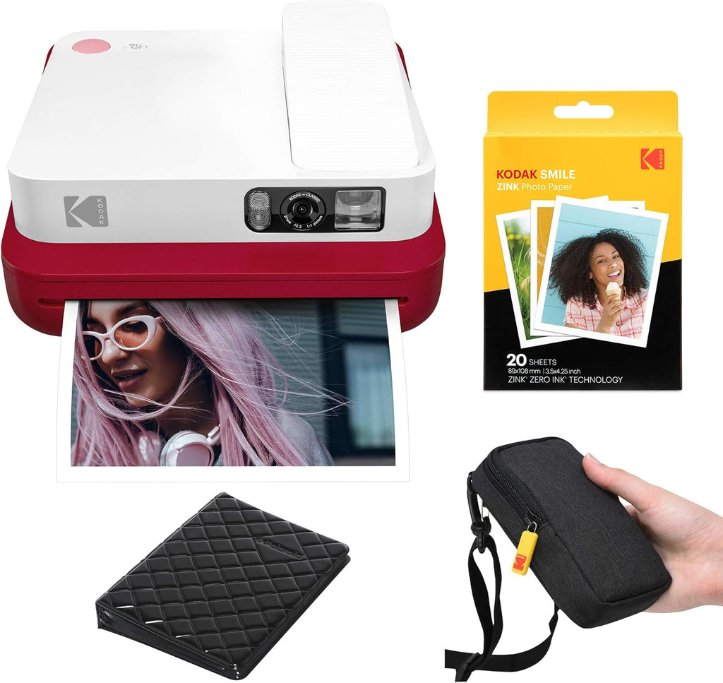 Blue Digital Instant Camera with Bluetooth Travel Kit N99834