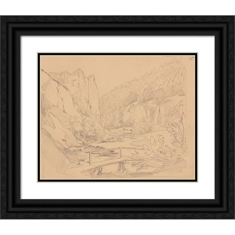 Black Ornate Wood Framed Museum Art Print U41821