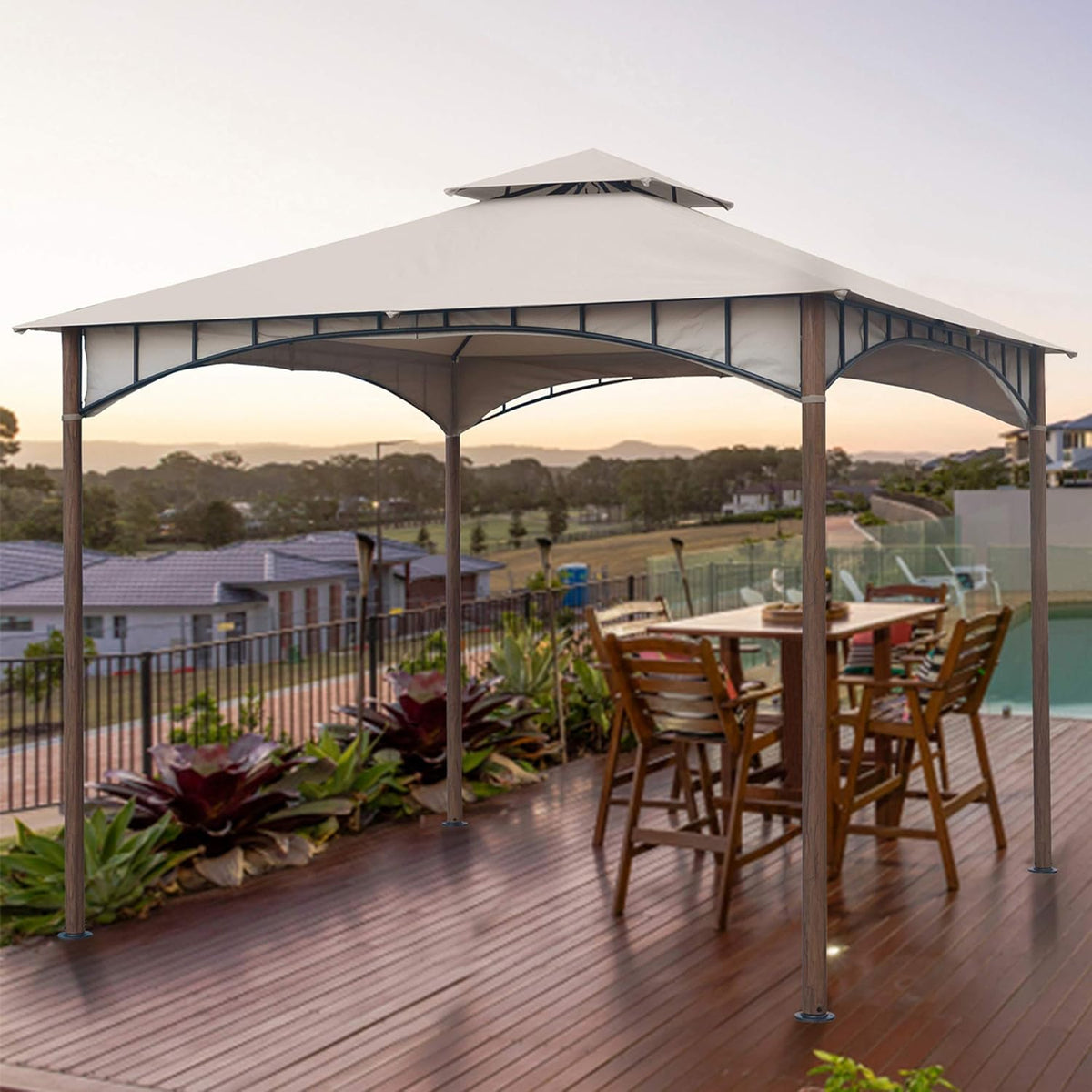 10x10 Waterproof Steel Gazebo (Beige) T171