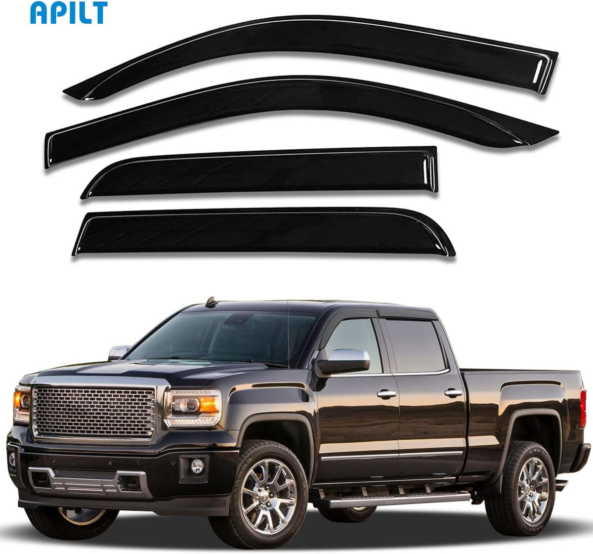 4-Piece Rain Guards Side Window Deflectors J975
