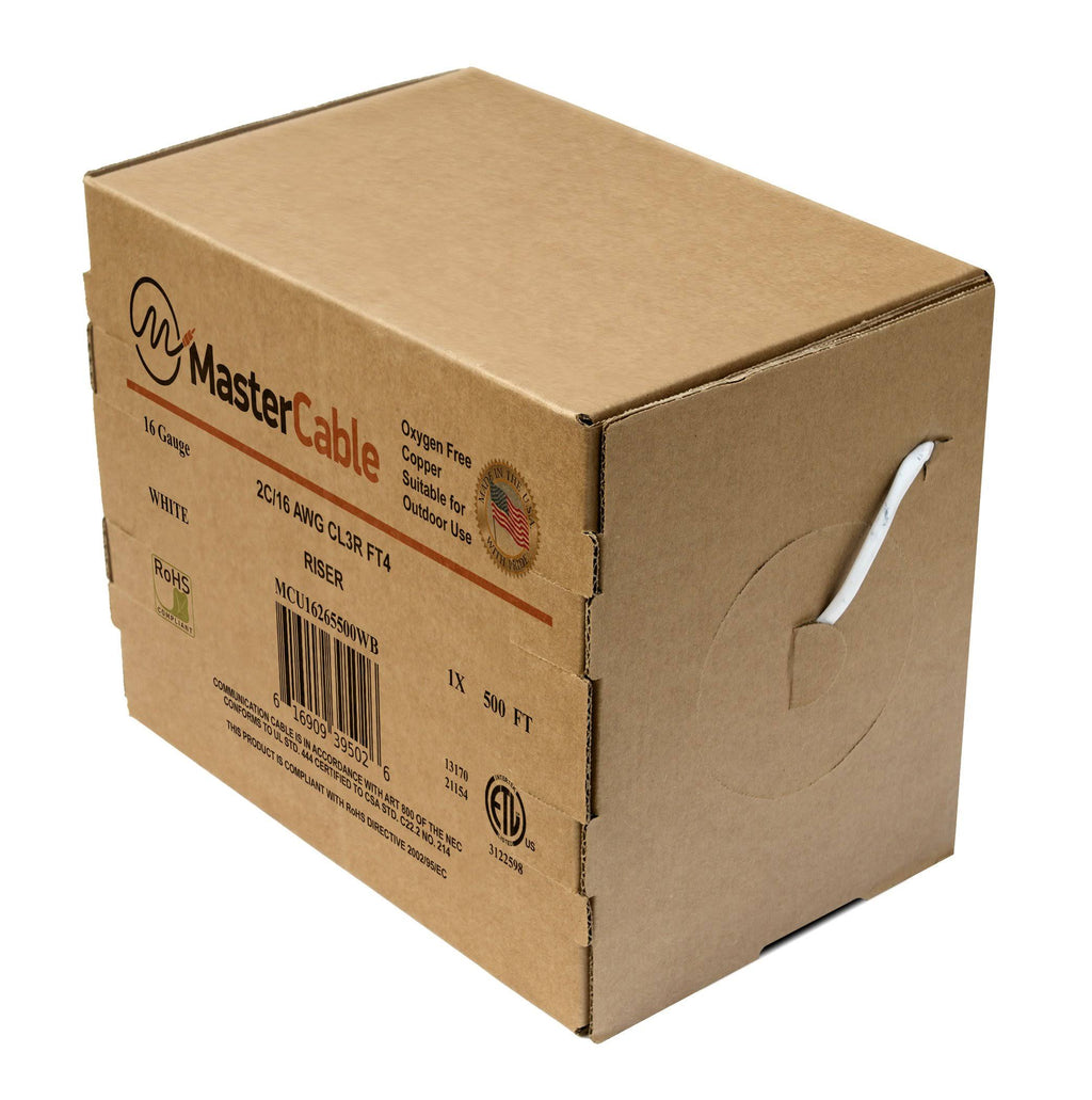 CL3 Rated 2-Conductor Pure Copper Cable (16 Gauge, 500 ft) Y4488