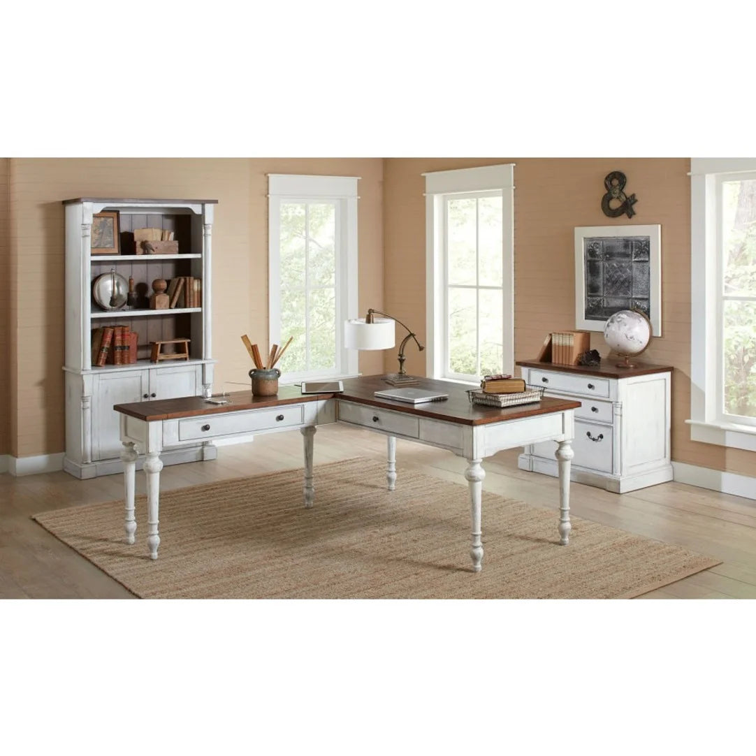 White 3 Drawer Rustic Wood File Cabinet M2890