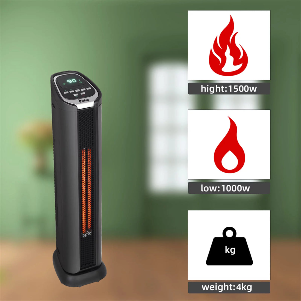 24'' 1500W Adjustable Electric Space Heater I465744