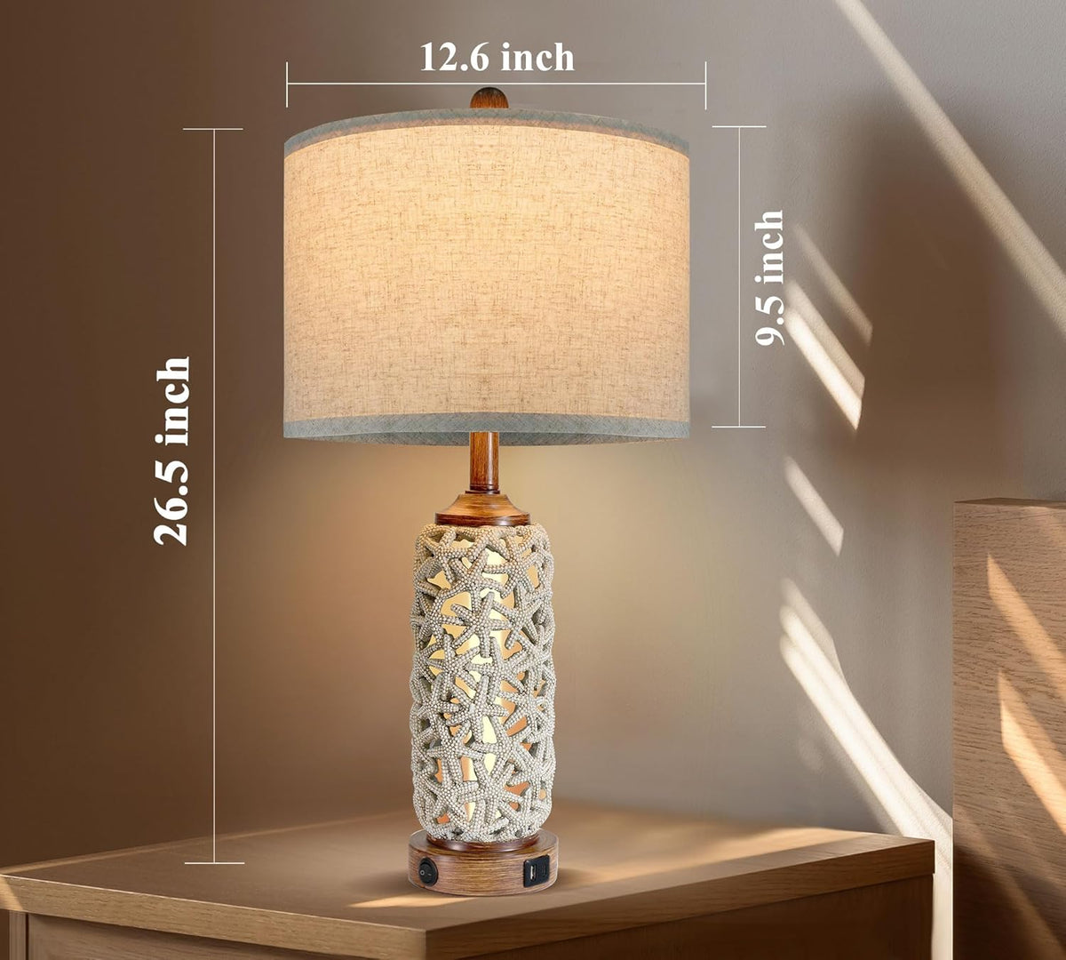 26.5'' Tall Table Lamp with Dual USB Port J7603