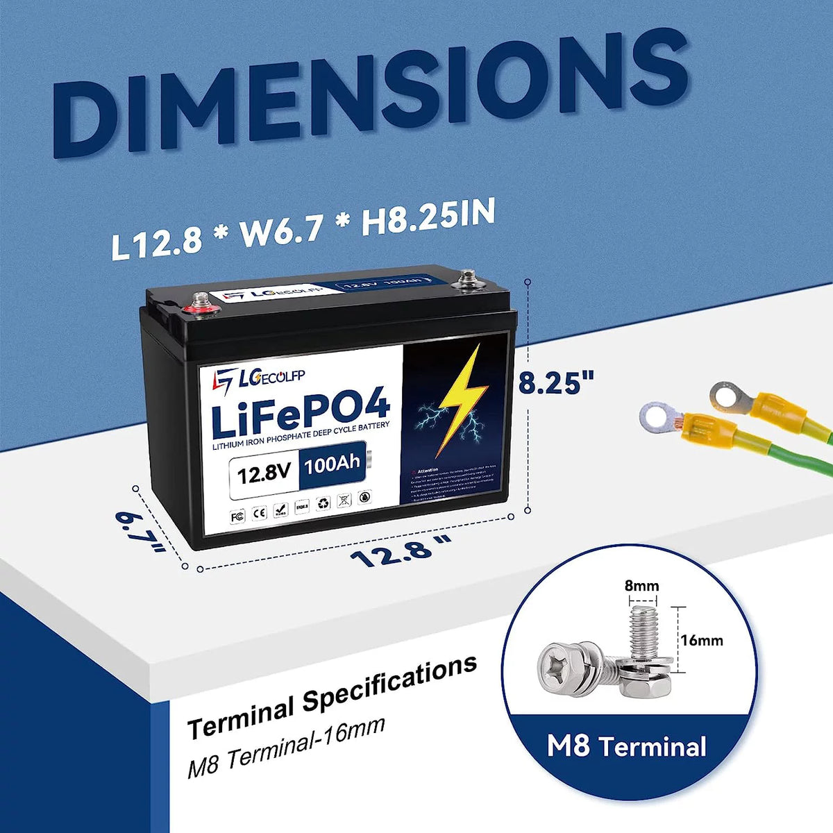 12V 100Ah LiFePO4 Battery G117528