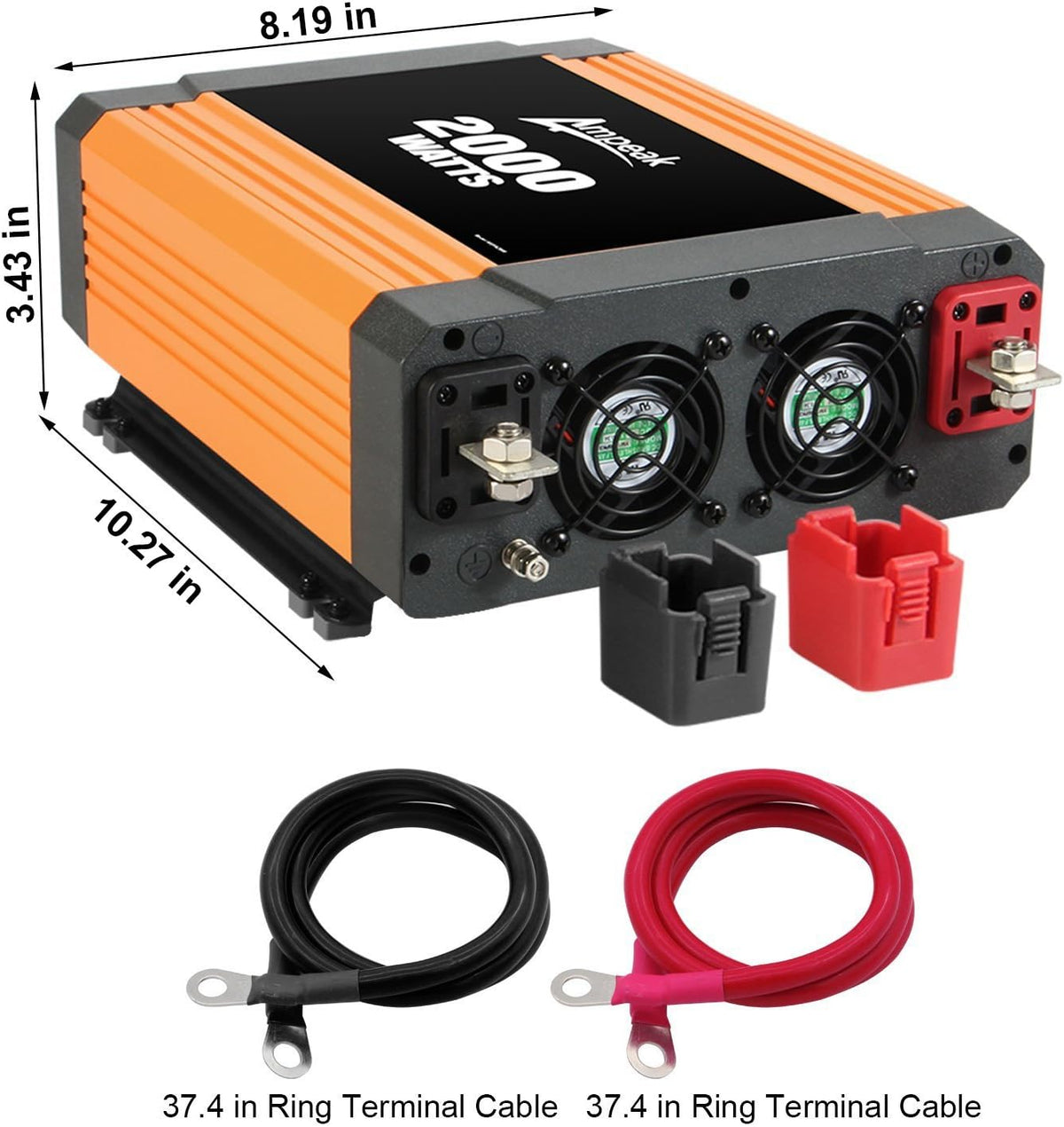 2000W Power Inverter 12V to 110V Digital LCD Display 3AC Outlets 2.1A USB U1896