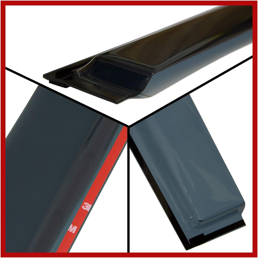 Dark Tinted Side Window Visor Deflectors Pack of 2 V97370