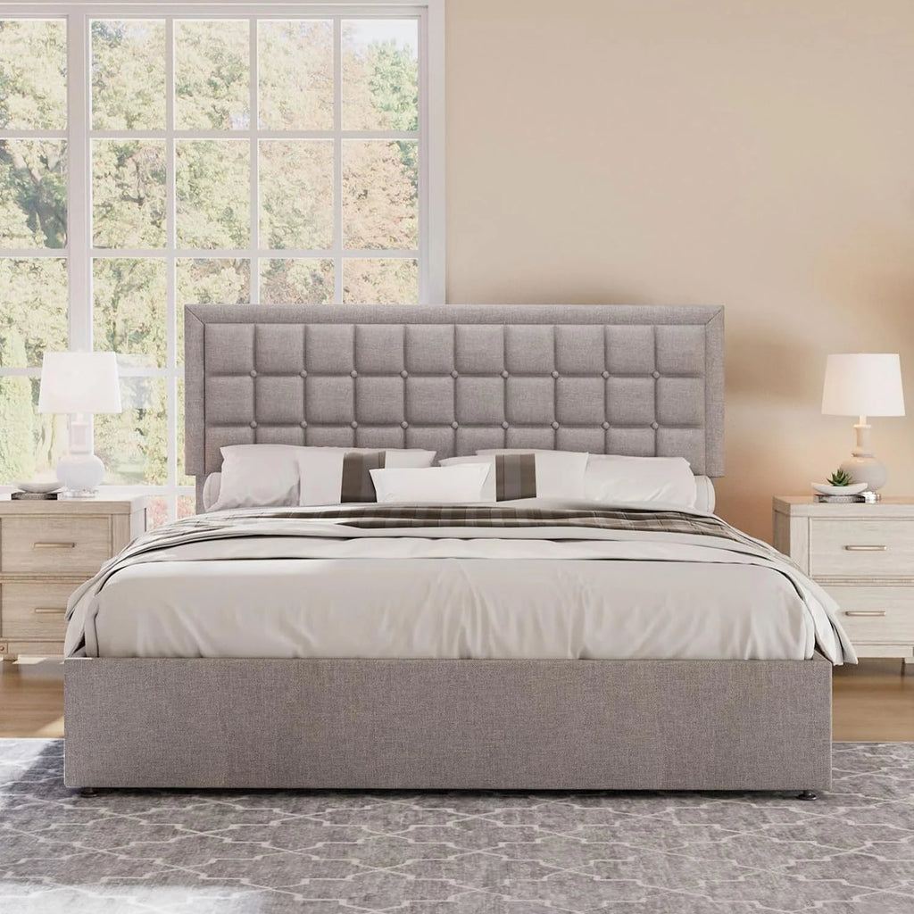 King Size Lift Up Storage Upholstered Platform Bed Frame K929464
