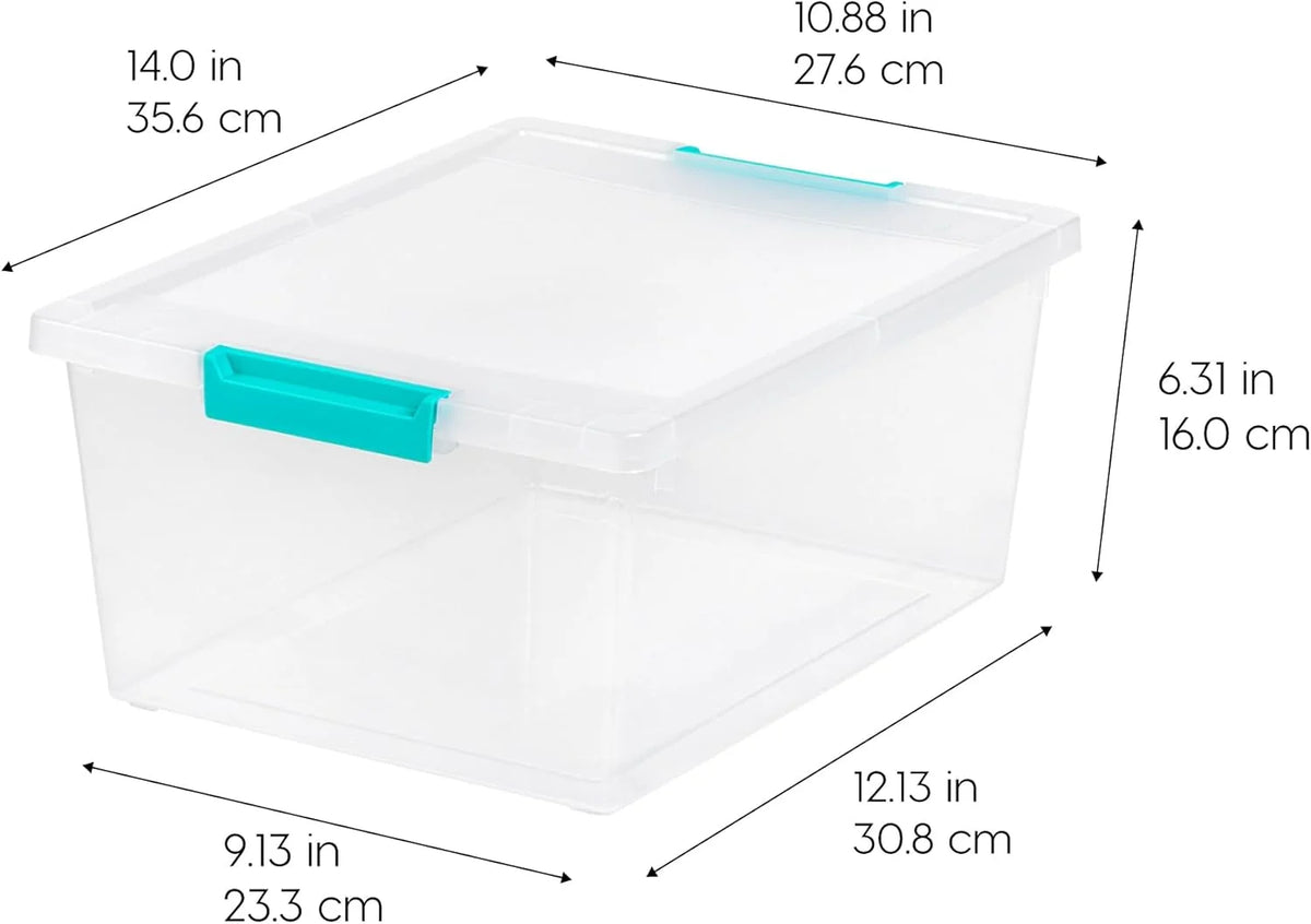 12 Qt Plastic Storage Bins, 4 Pack R4869