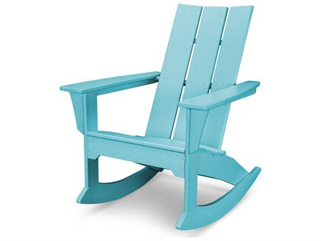 White Recycled Plastic Adirondack Rocker I8654