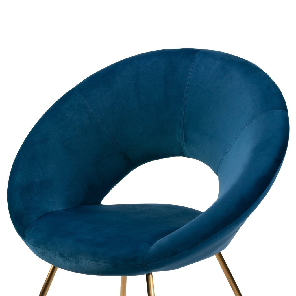 Blue Velvet Dining Chair with Metal Legs Y30369