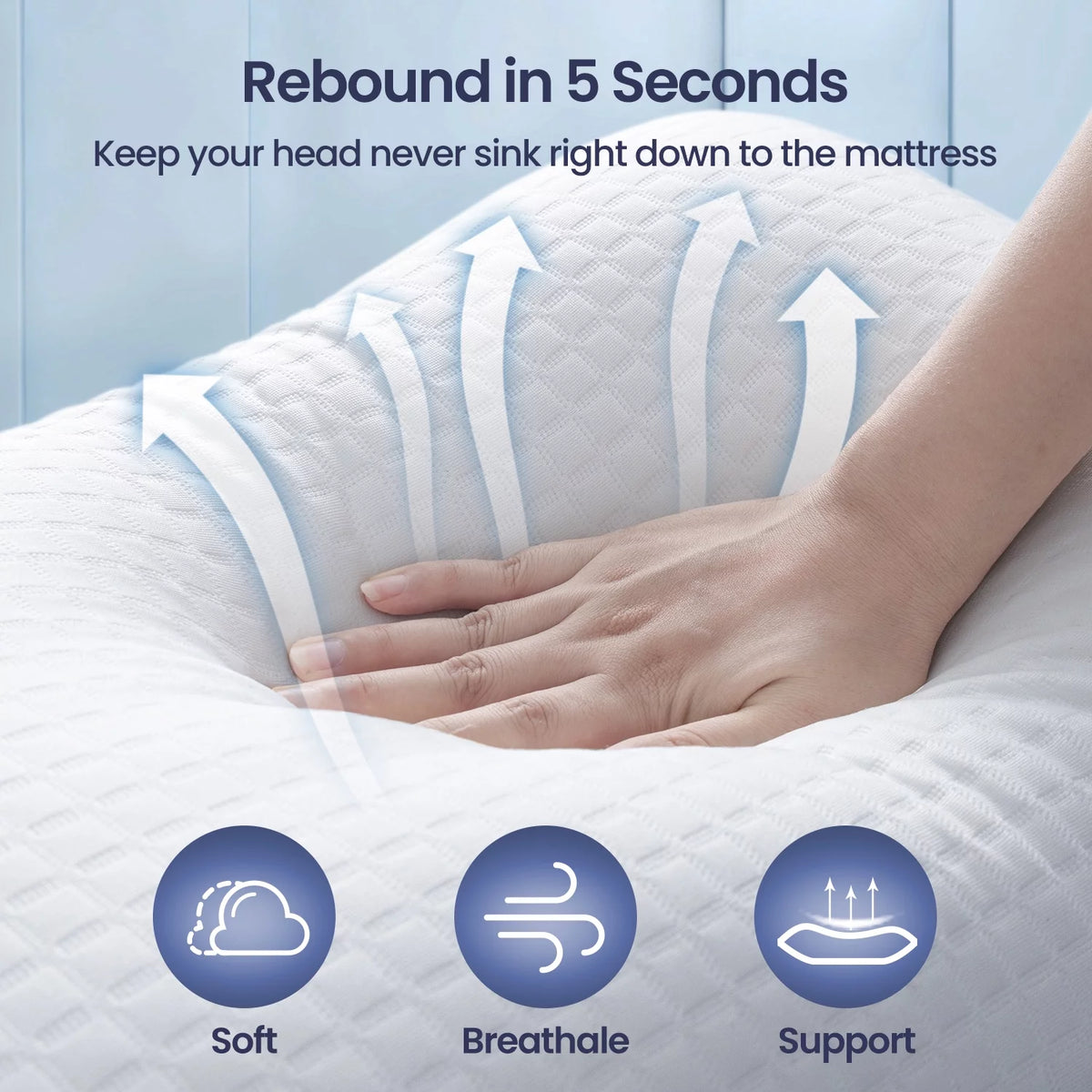 2 Pack Down Alternative Pillows with Removable Cover R3199