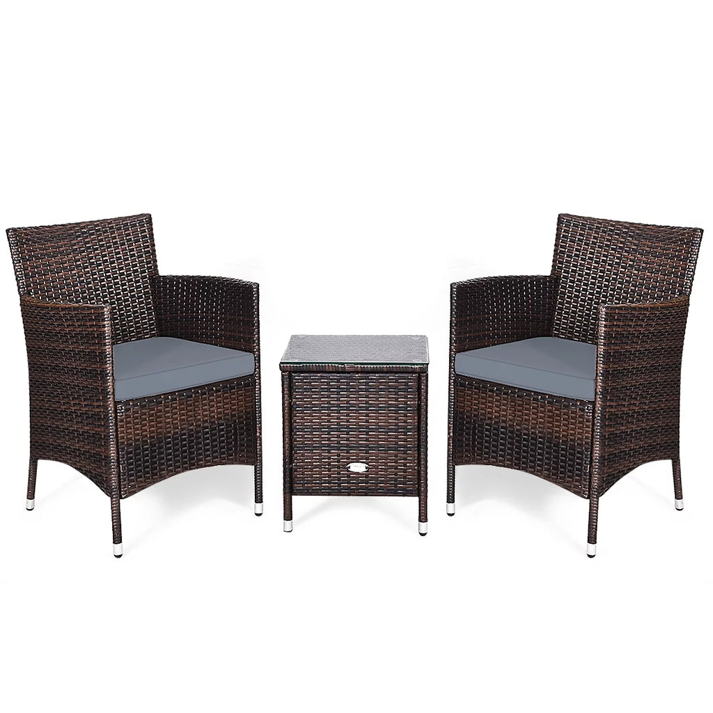 Outdoor Rattan Conversation Set 3 Pieces Q28404