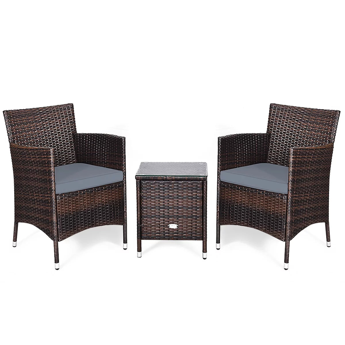 Outdoor Rattan Conversation Set 3 Pieces Q28404