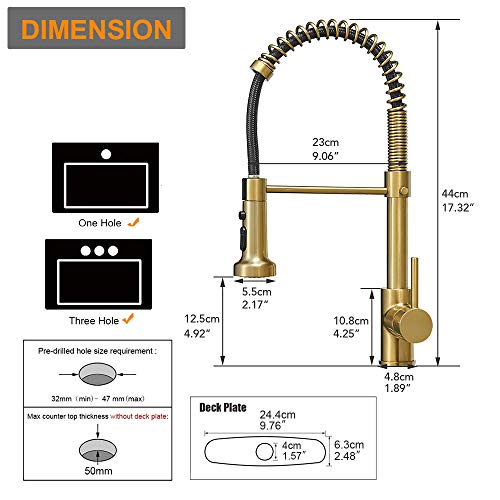 Matte Black&Brushed Nickel Spring Kitchen Faucet with Pull Down Sprayer C158563