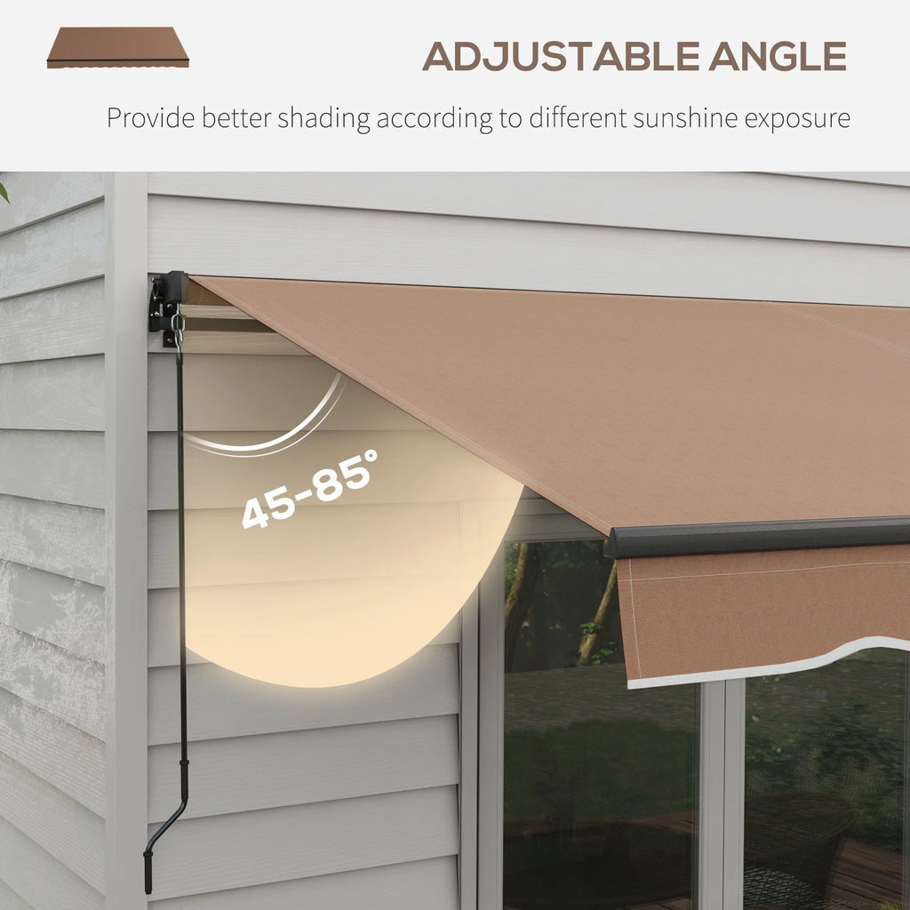 Coffee Patio Retractable Awning Sunshade Shelter C20191