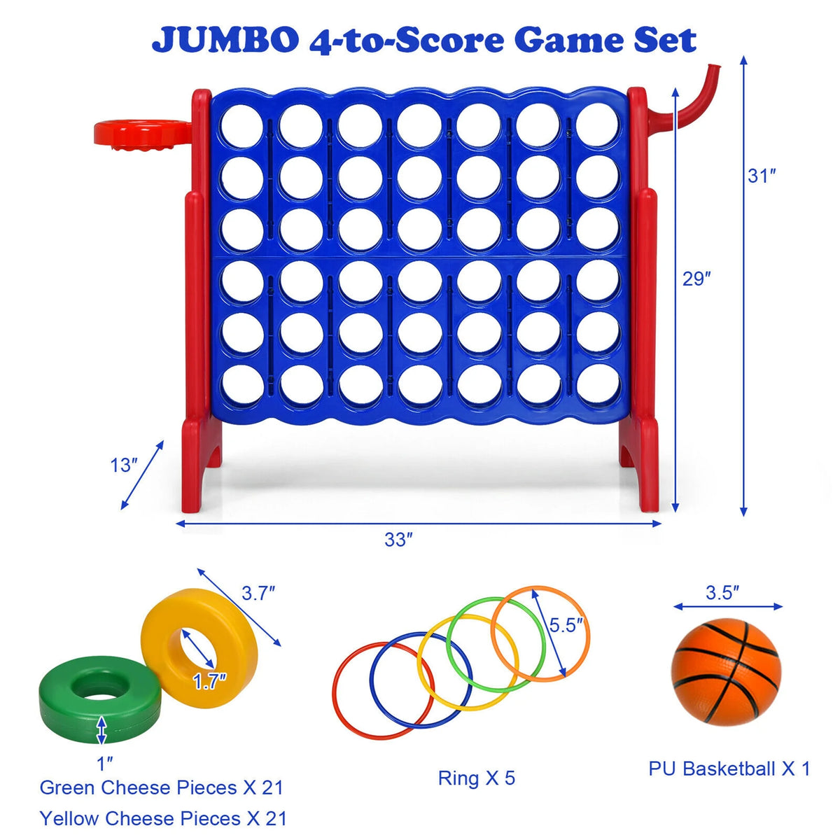 Giant Game Set Basketball Hoop & Ring Game W3148