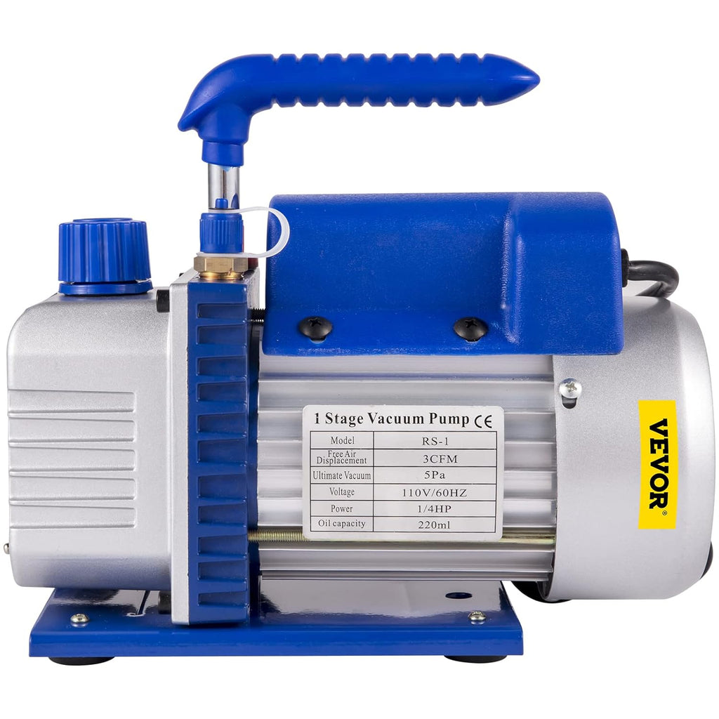 3CFM Single Stage 1/4HP Vacuum Pump with 1 Gallon Vacuum Degassing Chamber M643409