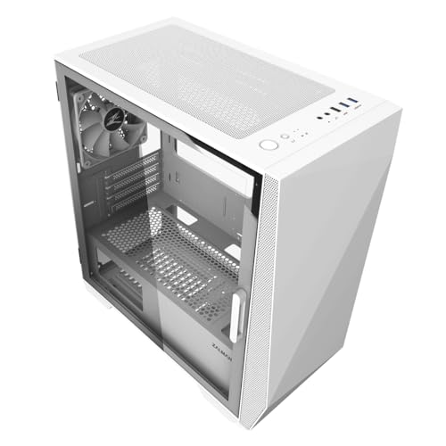 White mATX PC Case with Tempered Glass Side Panel Y545762