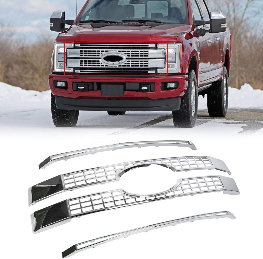 Chrome Front Hood Bumper Grille 4PCS J8184