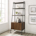 Dark Walnut Industrial Wood Ladder Bookcase C754