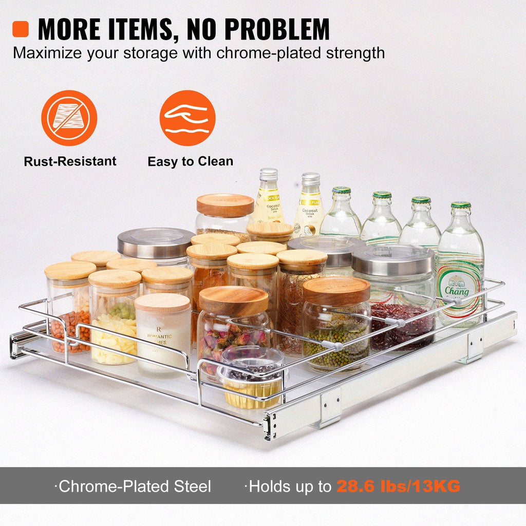 Chrome Plated Steel Pull Out Cabinet Organizer E5070