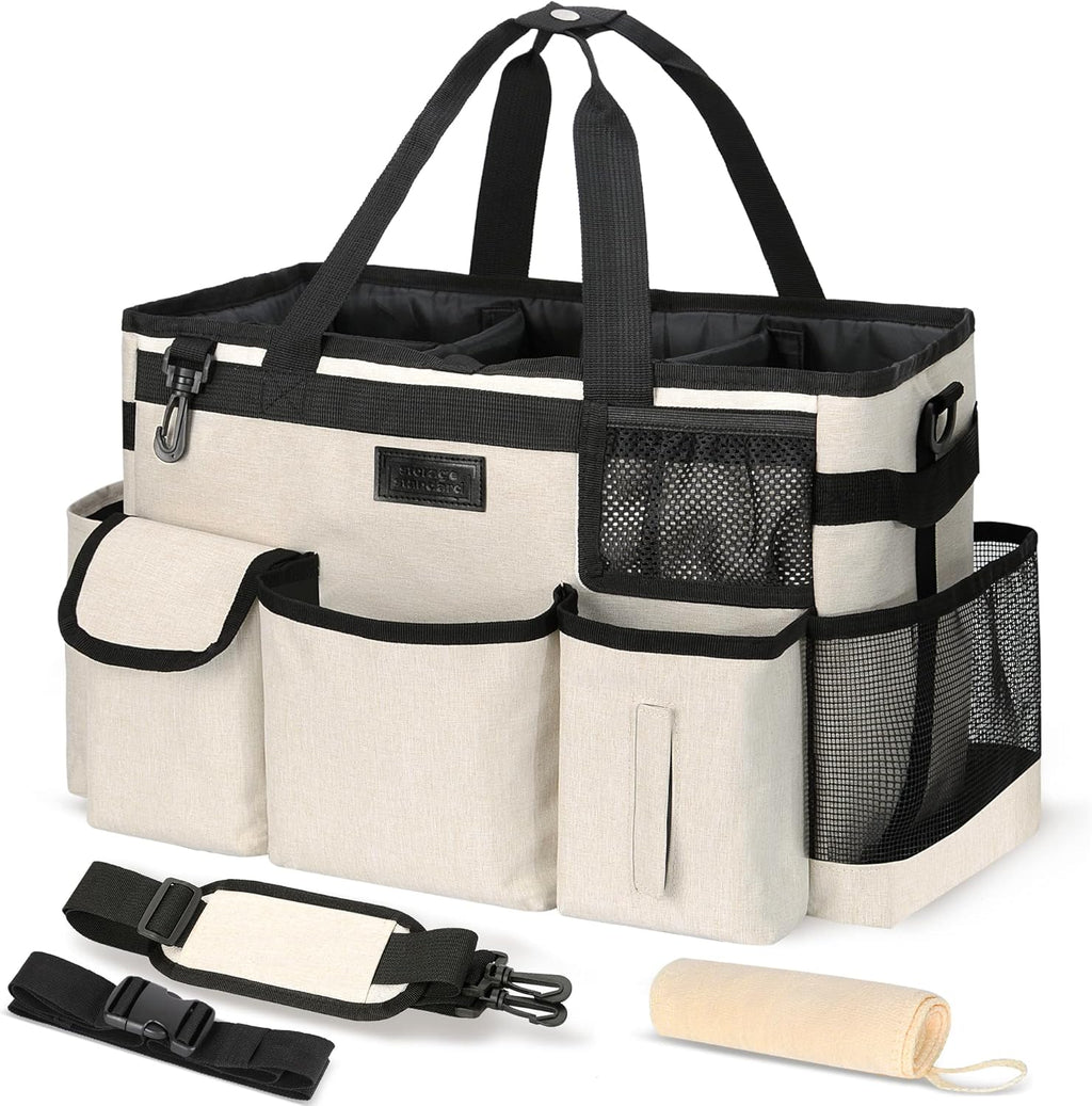 Beige Cleaning Caddy with Handle, 15 x 8 x 10.5 inches H86330