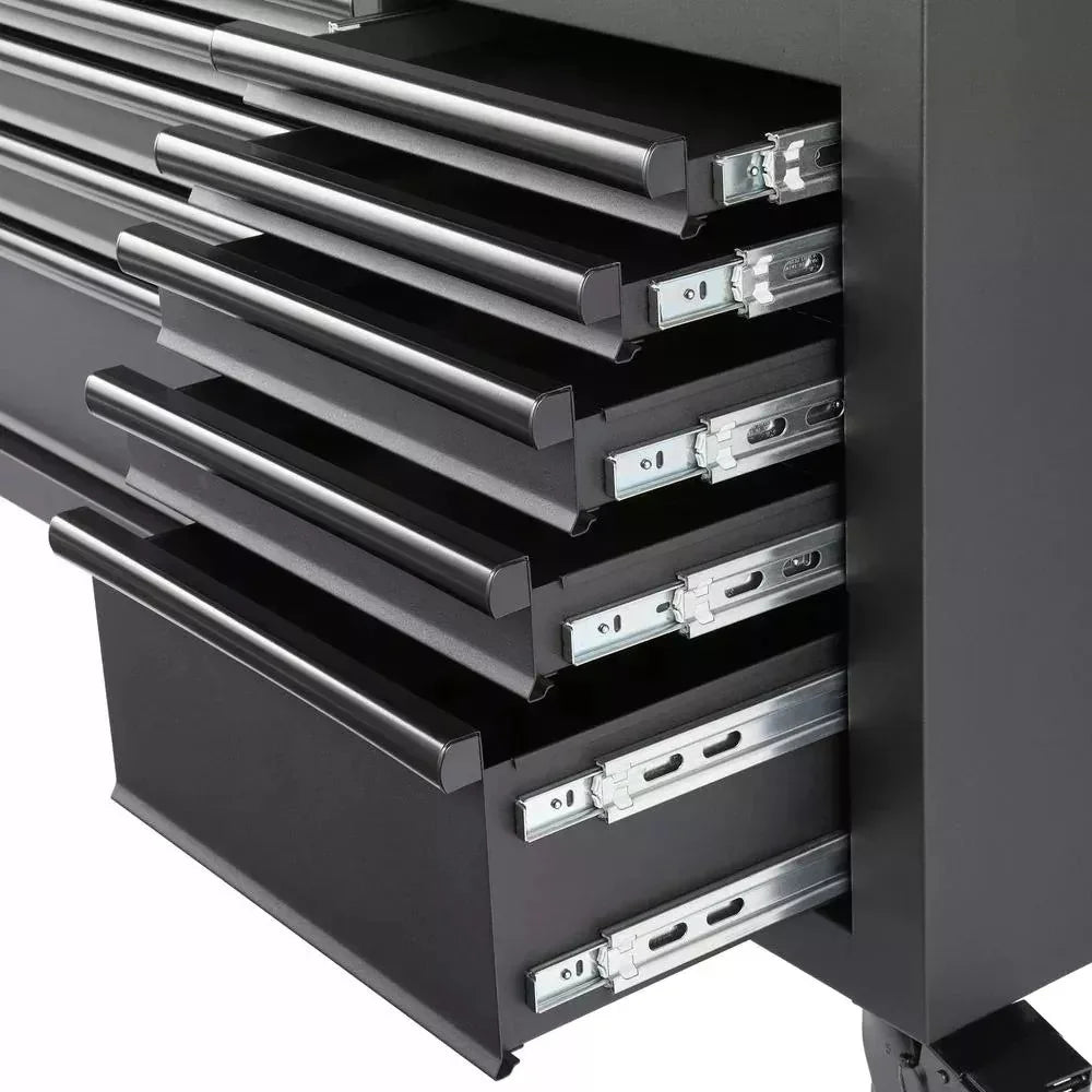 72 IN. W 18-Drawer Deep Tool Chest Mobile Workbench in Matte Black with Adjustable-Height Hardwood Top K550