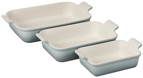 White Stoneware Rectangular Dishes Set of 3 Y7327