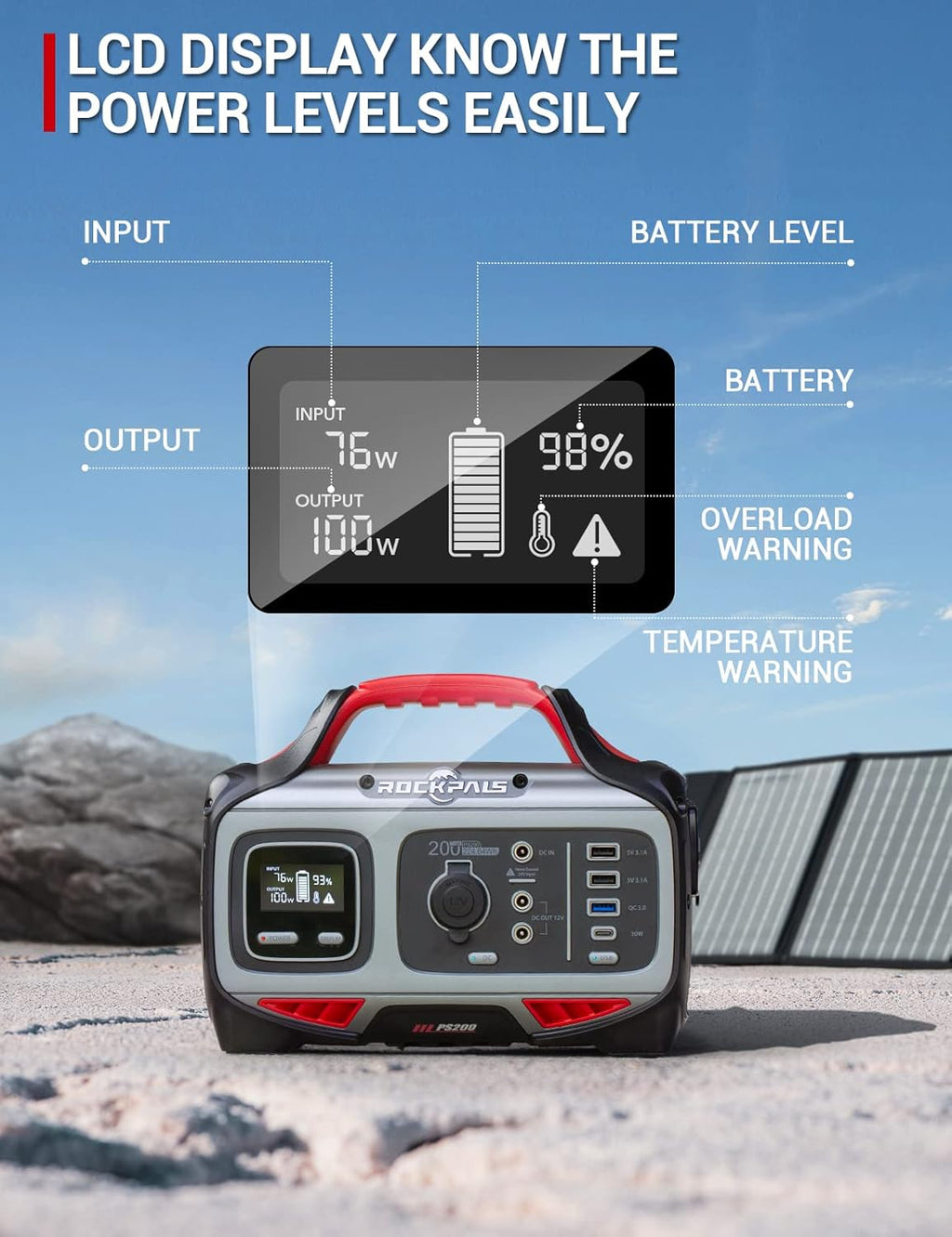 Portable Power Station 200W 224Wh Solar Generator T389
