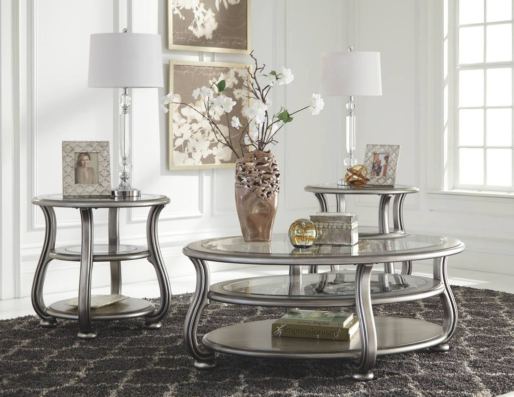 Silver Glass Accent Console Table J70518