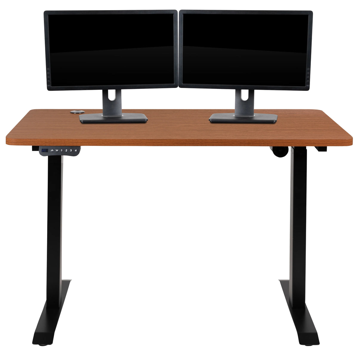 Electric Height Adjustable Standing Desk 48" Wide x 24" Deep Mahogany I988