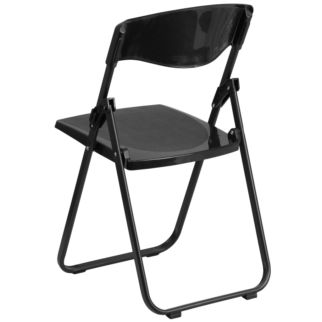 2 Pack Heavy Duty Black Plastic Folding Chair S624091