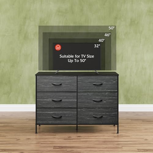 Wide 6 Drawer Fabric Storage Dresser I93695