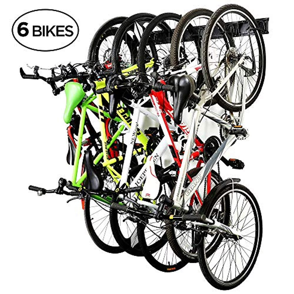 6 Adjustable Hooks Garage Bike Rack Wall Mount Bicycle Storage Hanger Z798