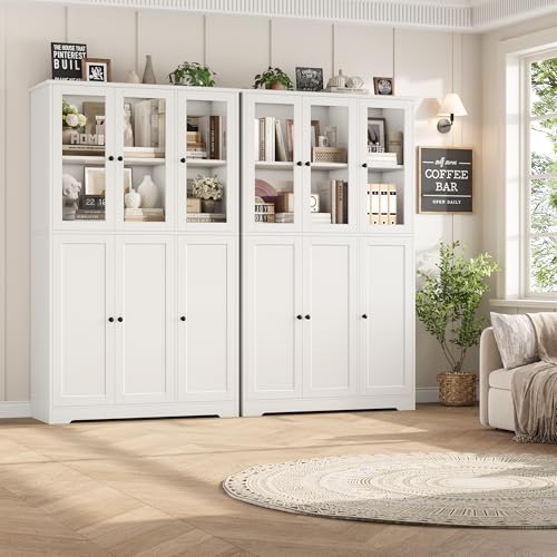Grey 69" Tall Bookshelf with Storage Cabinet L4913
