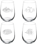 Set of 4 Stemless Wine Glass 17 oz Q206179