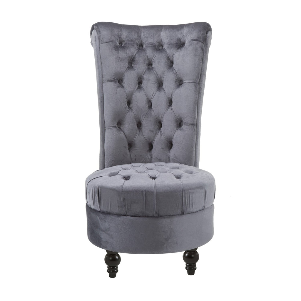 Gray Tufted Velvet Accent Chair E287223