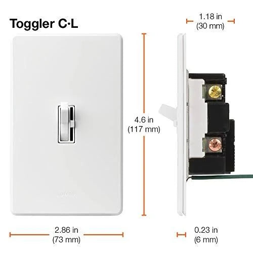 Dimmer Switch for Dimmable LED, Halogen and Incandescent Bulbs, Single-Pole or 3-Way (2-Pack) J424745