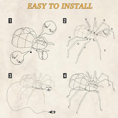 4.2Ft Light Up Spider with 90 LED Lights Q971777