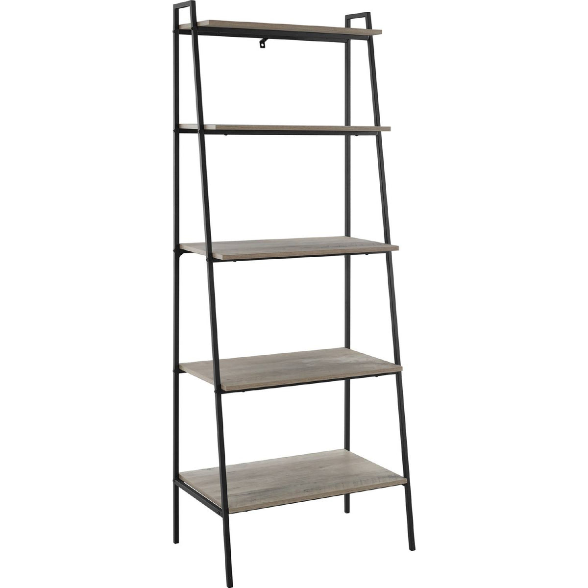 Dark Walnut Industrial Wood Ladder Bookcase C754