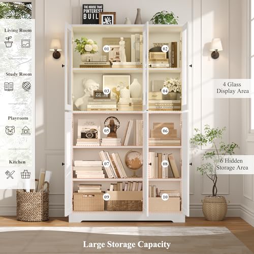 Grey 69" Tall Bookshelf with Storage Cabinet L4913