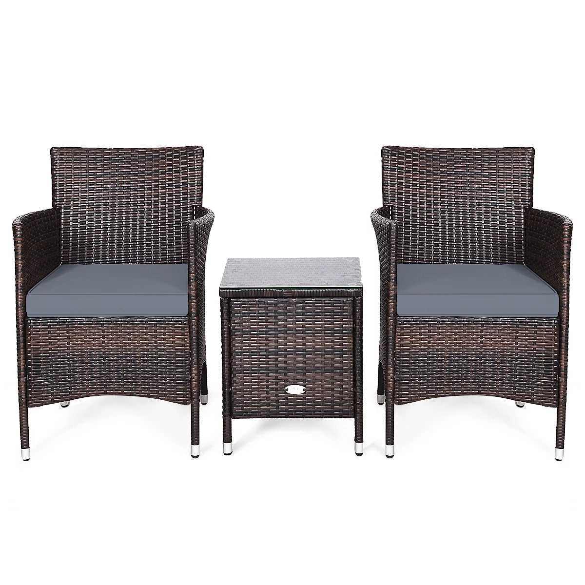 Outdoor Rattan Conversation Set 3 Pieces Q28404