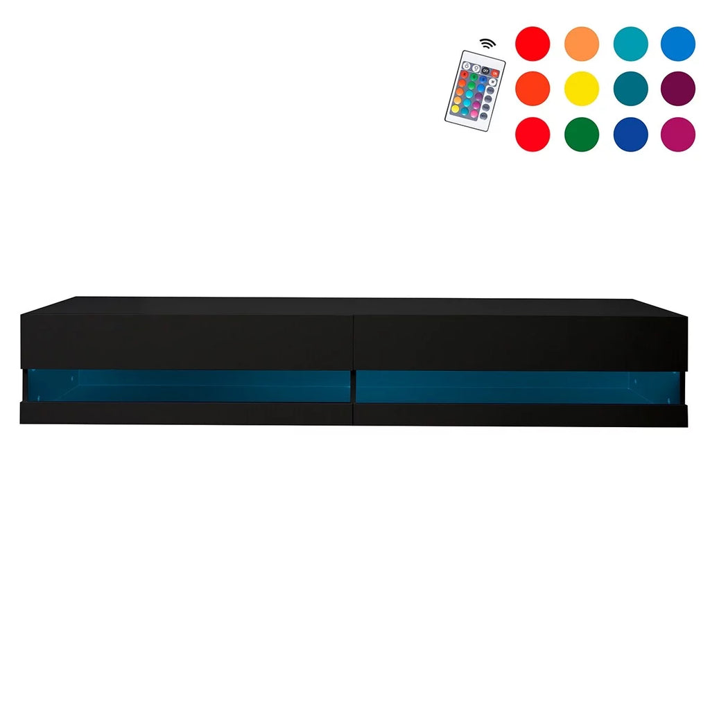 White 80" Wall Mounted Floating TV Stand with LED U686244
