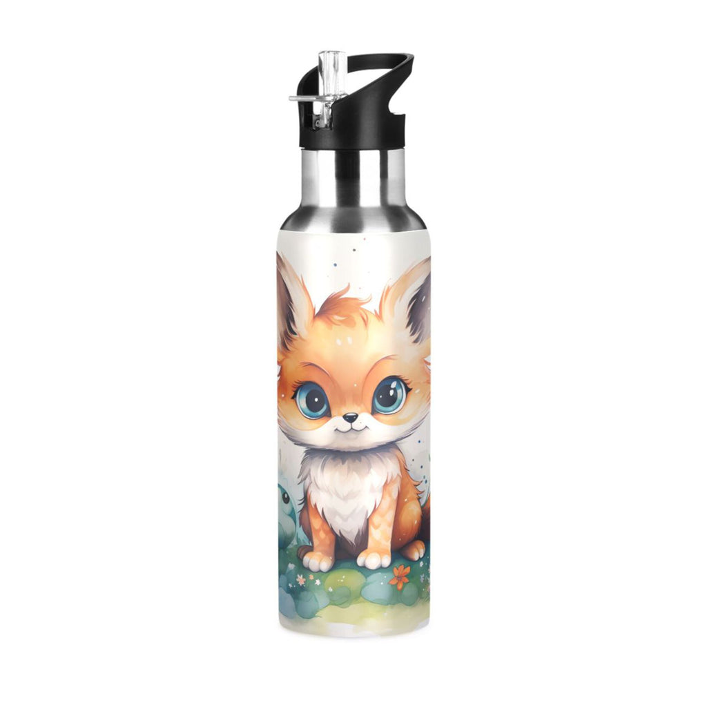 Stainless Steel Insulated Thermos Vacuum Flask Water Bottle with Straw Lid G745