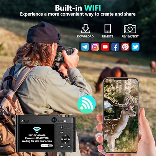5K Digital Camera 64MP 6X Optical Zoom Autofocus Dual-Lens X423