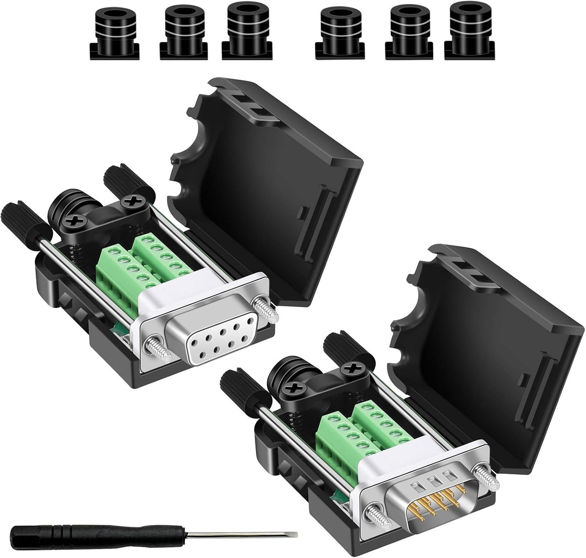 DB9 Solderless Connector 5 Male 5 Female W36491