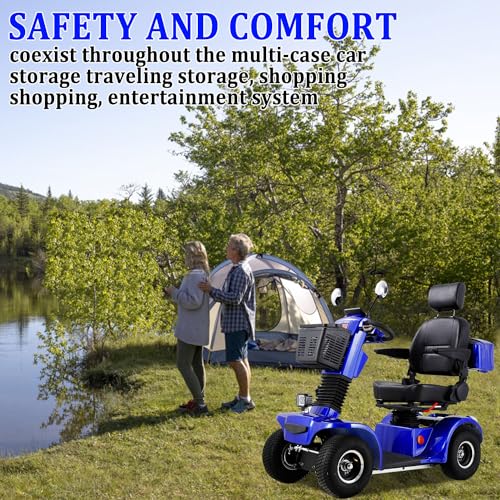 4 Wheel 500lbs Capacity Electric Powered Mobility Scooter with Adjustable Seat and Rear Basket N944330
